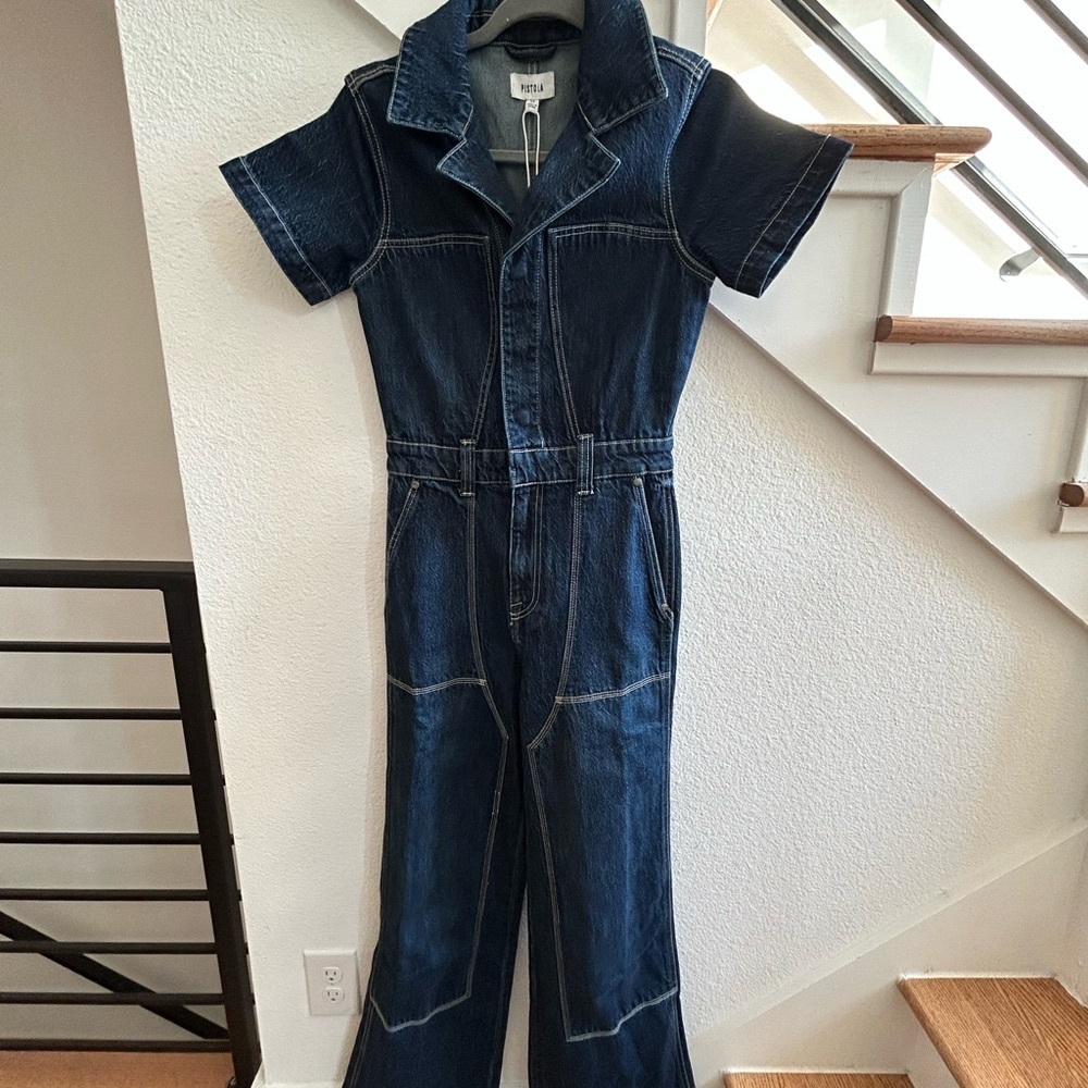 Pistola Dark Blue Denim Jumpsuit